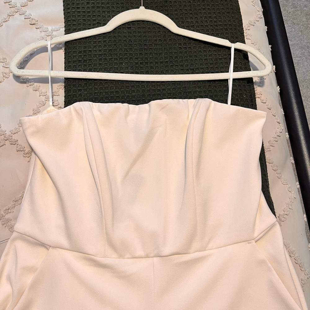 Express Strapless Jumpsuit in Soft Cream WITH POCKETS!